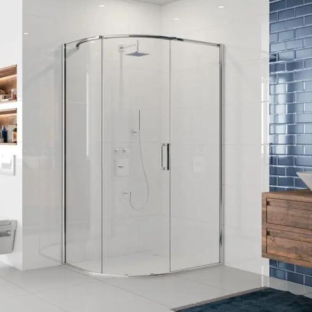 Crosswater Clear 6 Quadrant Single Door 1200 x 800 Silver CAQSSC12X8