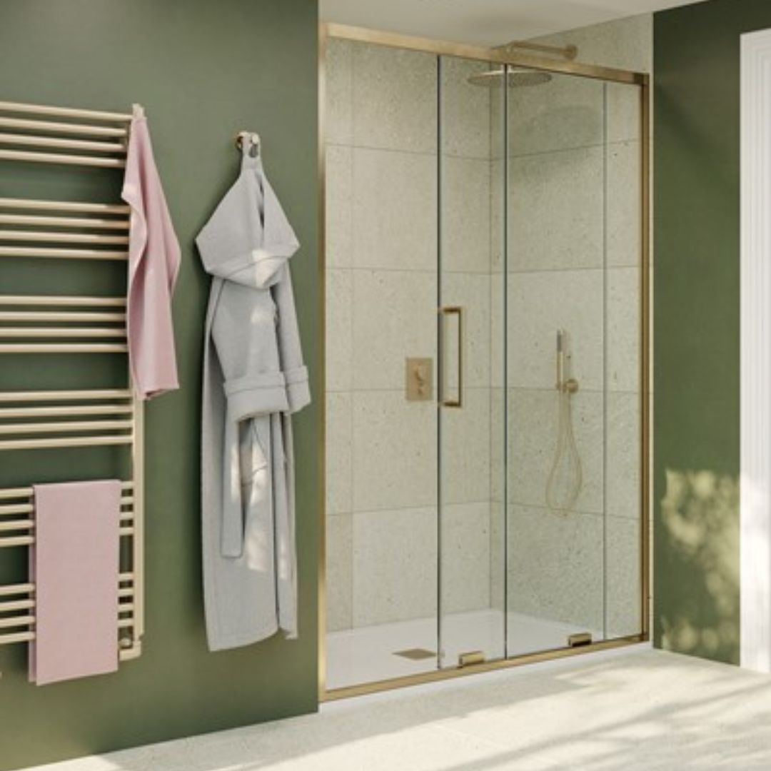 Showerlab View 30 Enclosures Sliding Door + Fixed Panel Standard - Fixed Sizes Only 1030-1070mmx2000mm , Right Hand , H15 - The Linar , Chrome VR30S110-RH-H15 -C