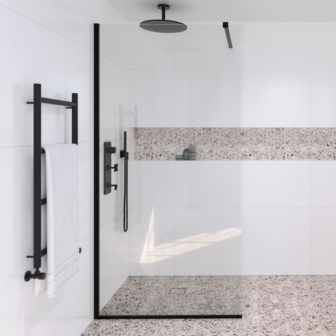 Showerlab View 01 Walk- In Enclosure Fixed Panel Standard - Fixed Sizes Only 381-395mmx2000mm , Left Hand , Brushed Gold VR01S40-LH-BG